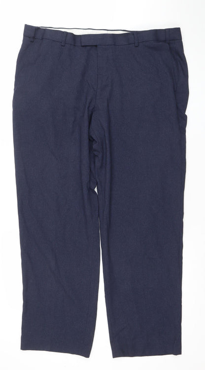 Dunnes Stores Men's Navy Blue Regular Fit Trousers 40W 31L