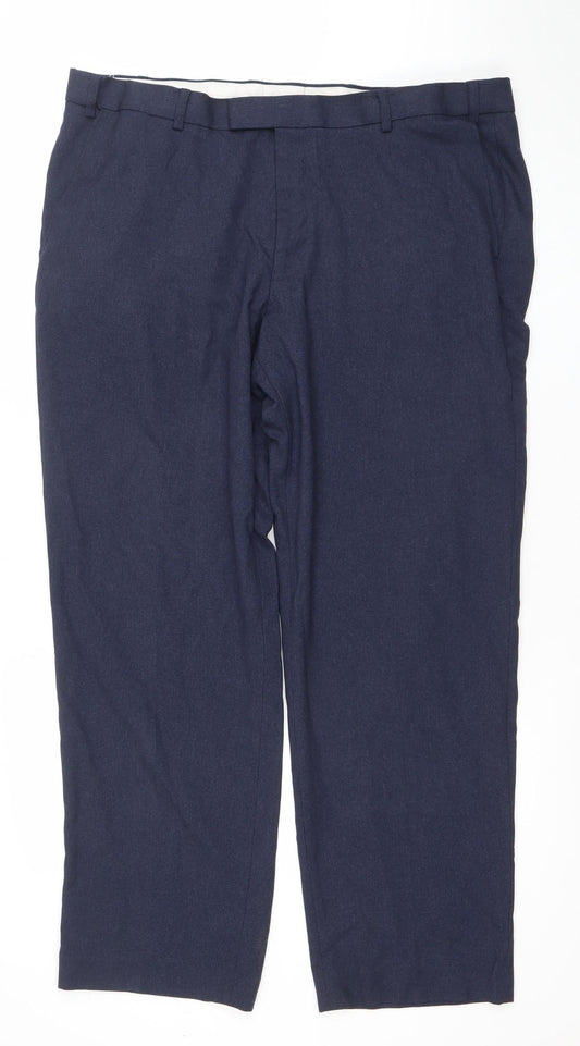 Dunnes Stores Men's Navy Blue Regular Fit Trousers 40W 31L