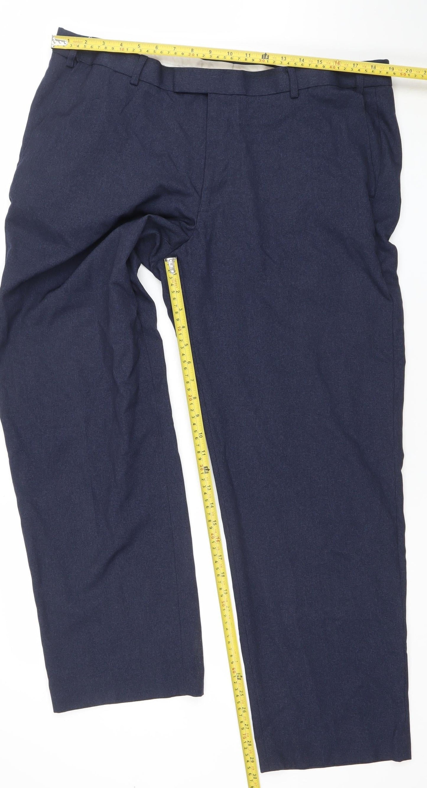 Dunnes Stores Men's Navy Blue Regular Fit Trousers 40W 31L