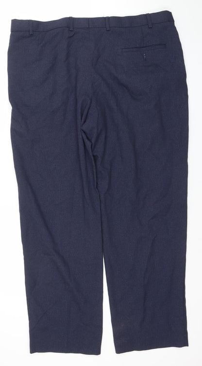Dunnes Stores Men's Navy Blue Regular Fit Trousers 40W 31L