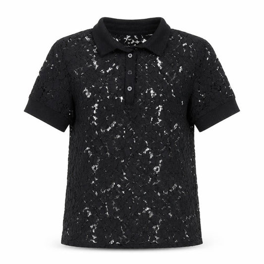 Womens UK Size S Daphnea Black Lace Polo