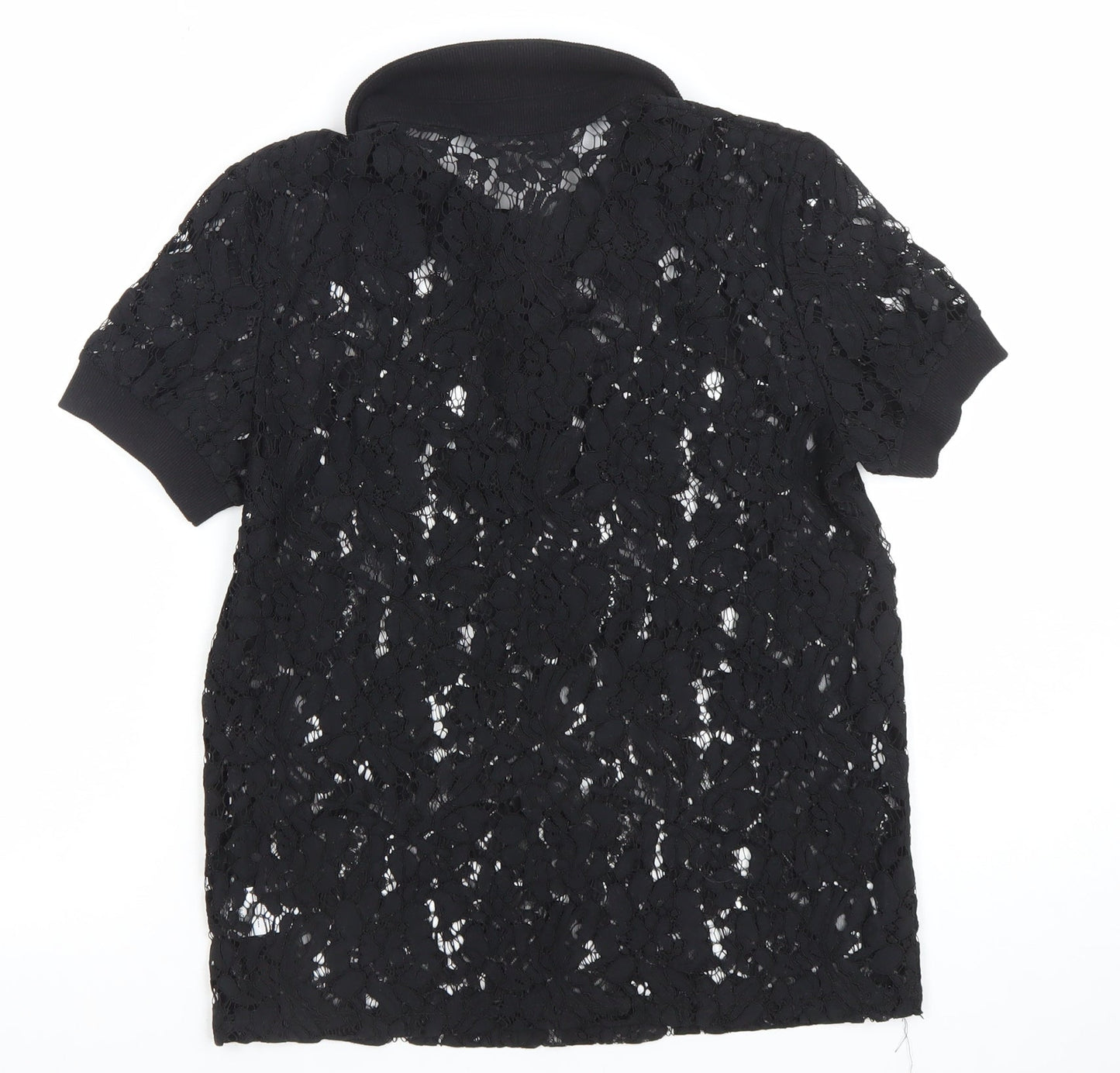 Womens UK Size S Daphnea Black Lace Polo
