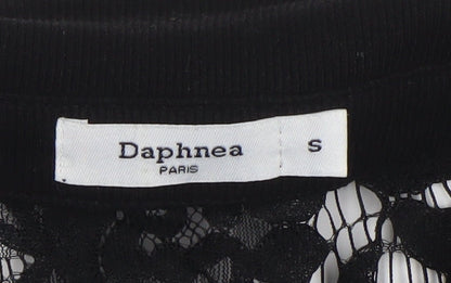 Womens UK Size S Daphnea Black Lace Polo