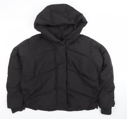 Primark Womens Black Hooded Puffer Jacket Size S Winter Coat