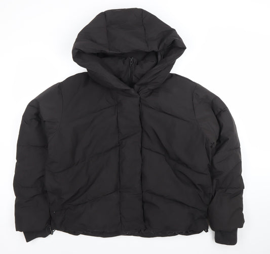 Primark Womens Black Hooded Puffer Jacket Size S Winter Coat