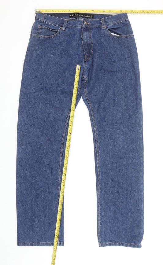 Denim Co. Men's Blue Regular Fit Straight Jeans W32 L34