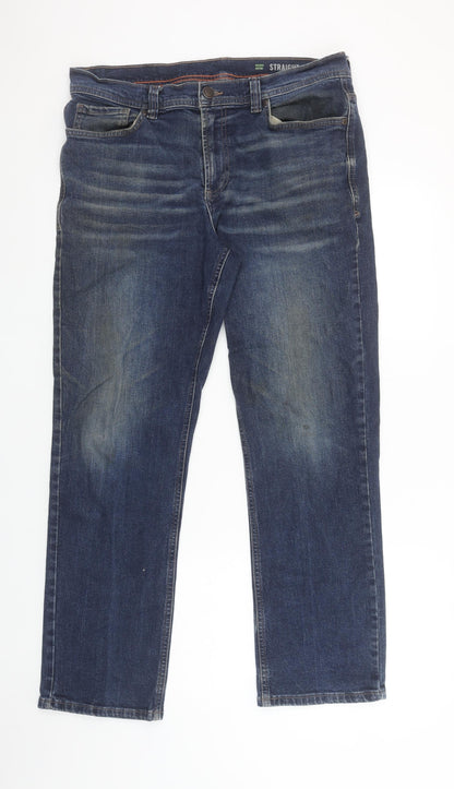 F&F Men’s Blue Straight Leg Jeans 36W 30L Denim Classic Fit