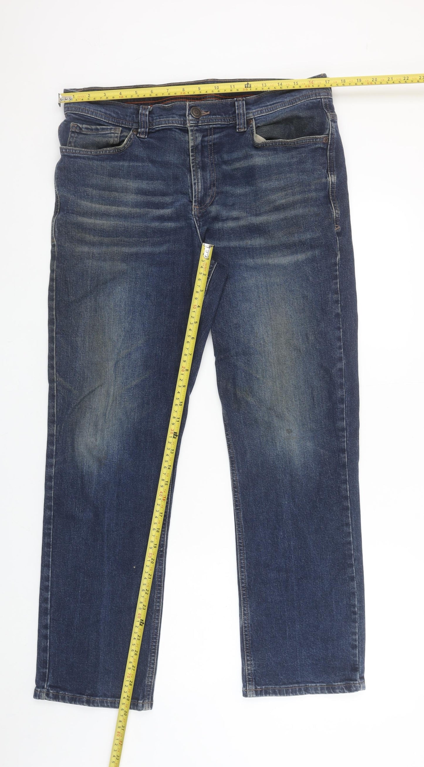 F&F Men’s Blue Straight Leg Jeans 36W 30L Denim Classic Fit