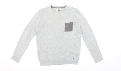 Quiksilver Mens Grey XS Crew Neck Cotton Pullover Jumper
