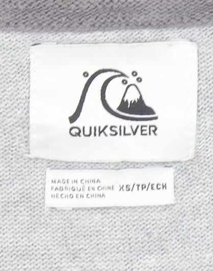 Quiksilver Mens Grey XS Crew Neck Cotton Pullover Jumper