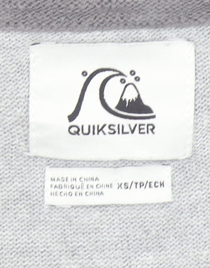 Quiksilver Mens Grey XS Crew Neck Cotton Pullover Jumper
