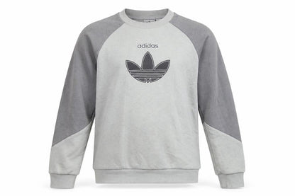 Adidas Boys Grey Colourblock Logo Sweatshirt 11-12 Years Pullover Fleece