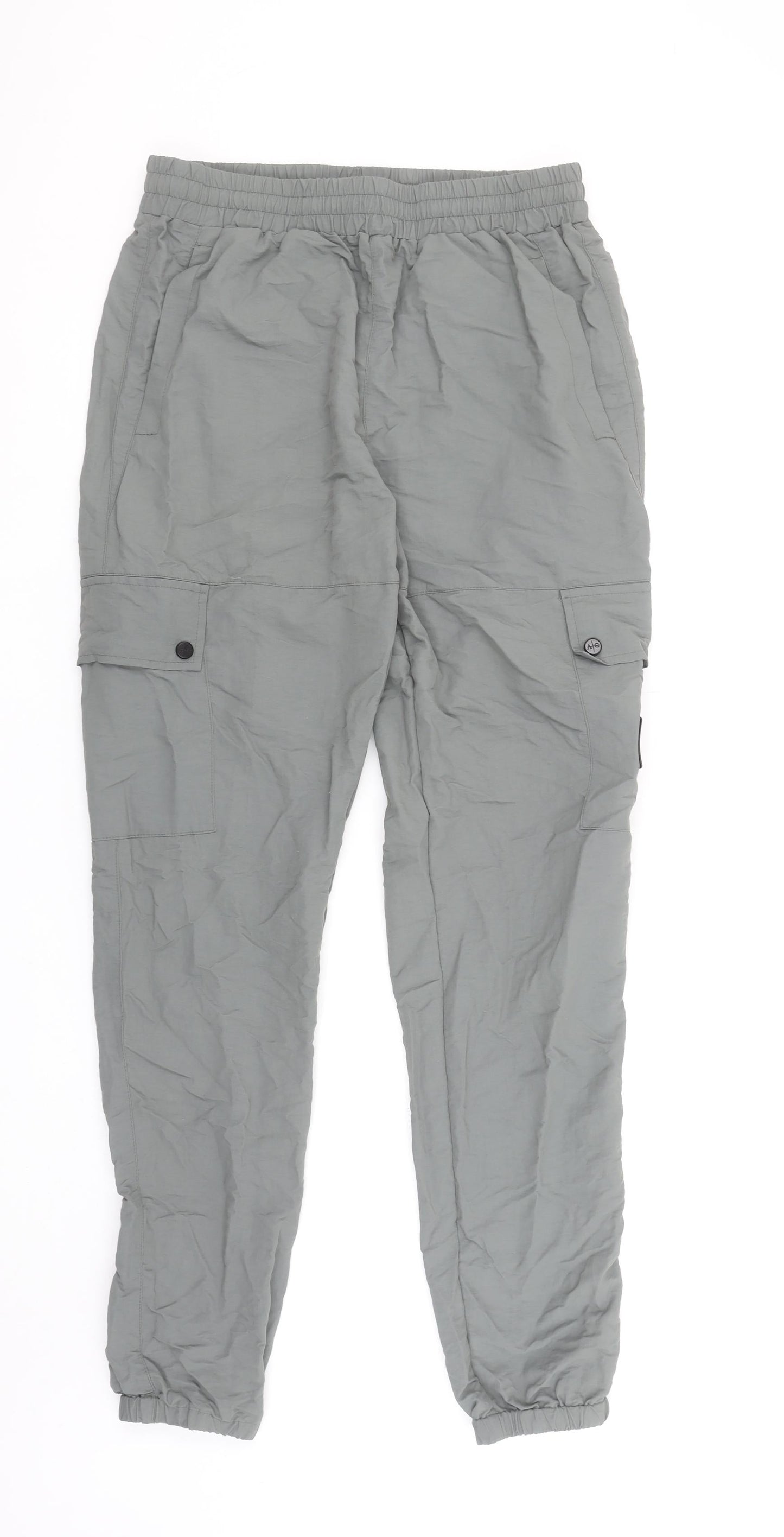 Avant Garde Paris Men Grey Cargo Trousers Size M Lightweight Nylon