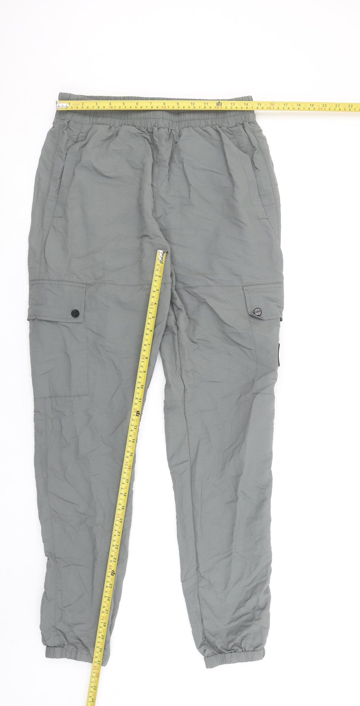 Avant Garde Paris Men Grey Cargo Trousers Size M Lightweight Nylon