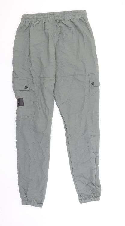 Avant Garde Paris Men Grey Cargo Trousers Size M Lightweight Nylon