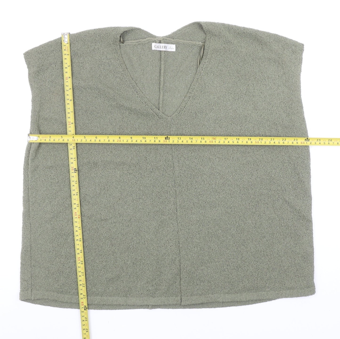 Gallery Women’s Green V-Neck Sleeveless Knit Vest L