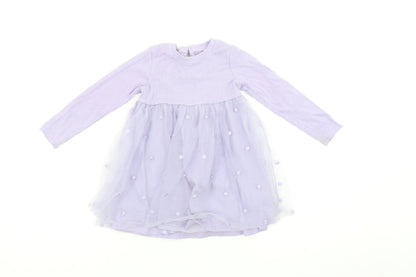 Dunnes Stores Girls Purple Embroidered Tutu Dress 18-24 Months