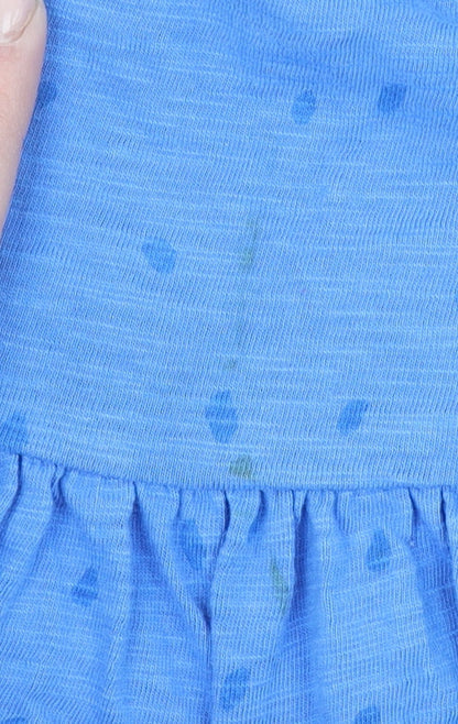 Next Girls Blue Short Sleeve Skater Dress 18-24 Months Sequin Floral