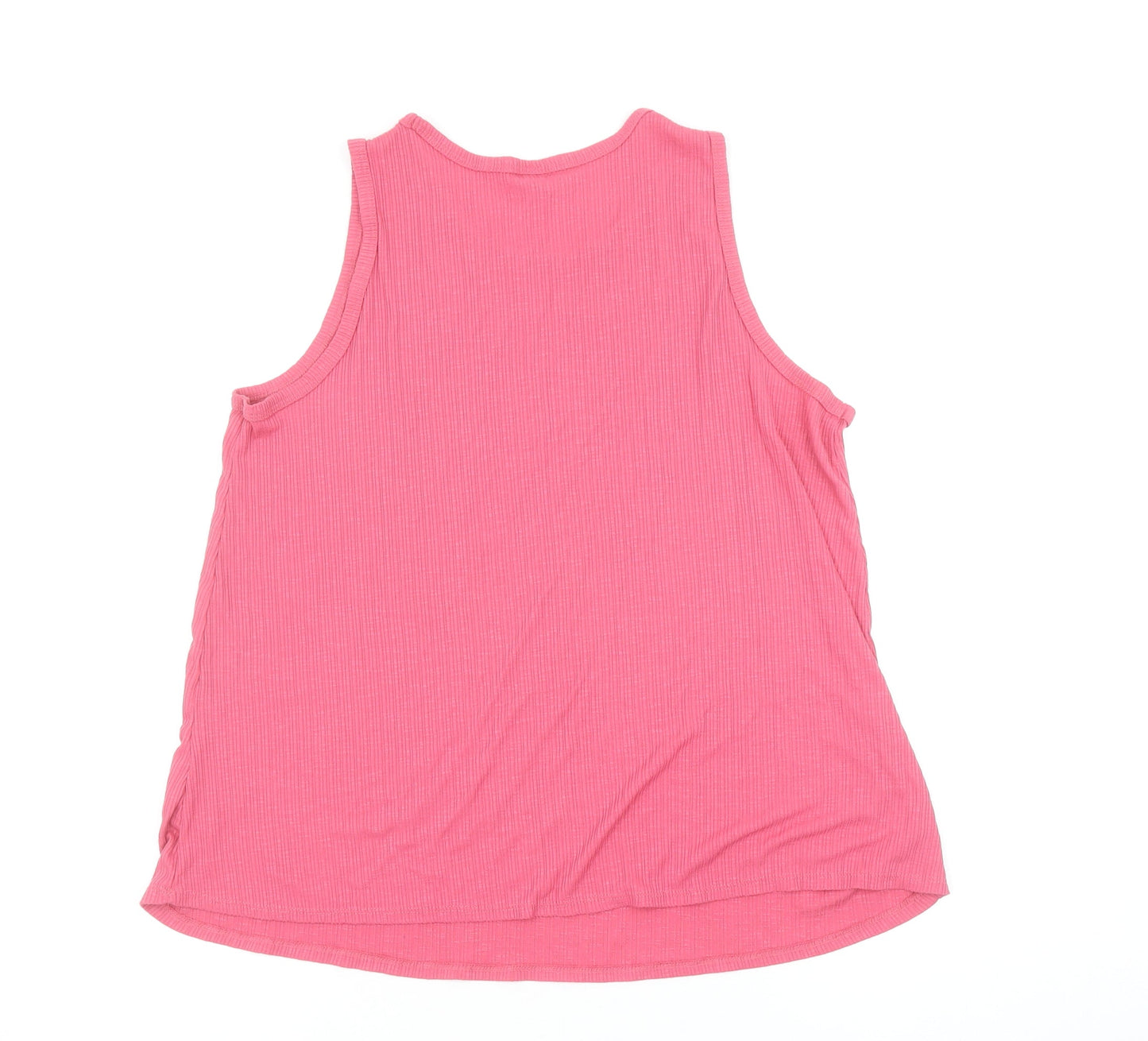 Old Navy Women Pink Ribbed Jersey Tank Top Size M
