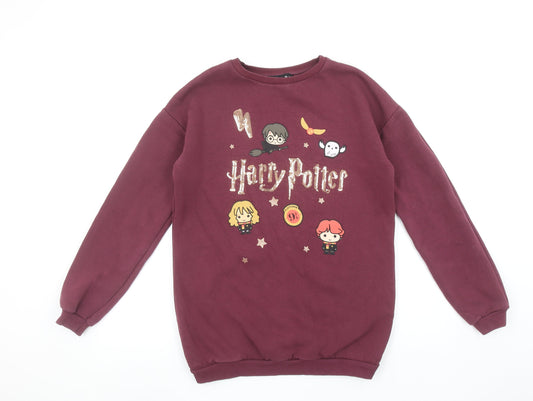Primark Girls Red Harry Potter Fleece Sweatshirt 13-14 Years Pullover Jumper