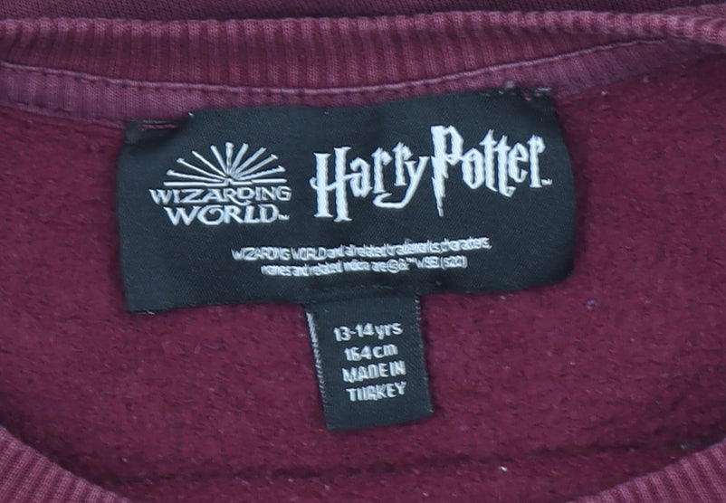 Primark Girls Red Harry Potter Fleece Sweatshirt 13-14 Years Pullover Jumper