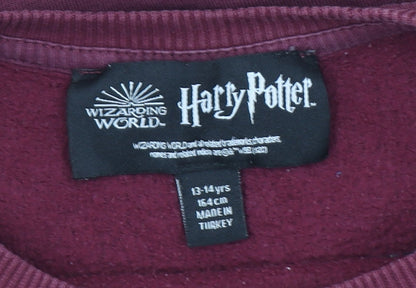 Primark Girls Red Harry Potter Fleece Sweatshirt 13-14 Years Pullover Jumper