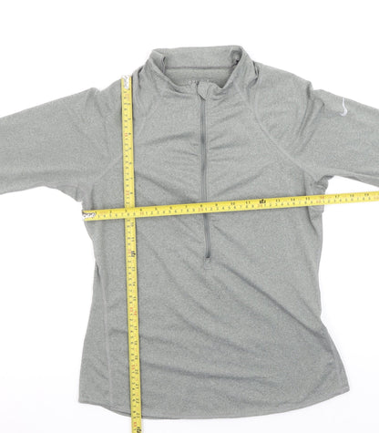 Nike Women's Grey Dri-FIT 1/4 Zip Training Top Size M