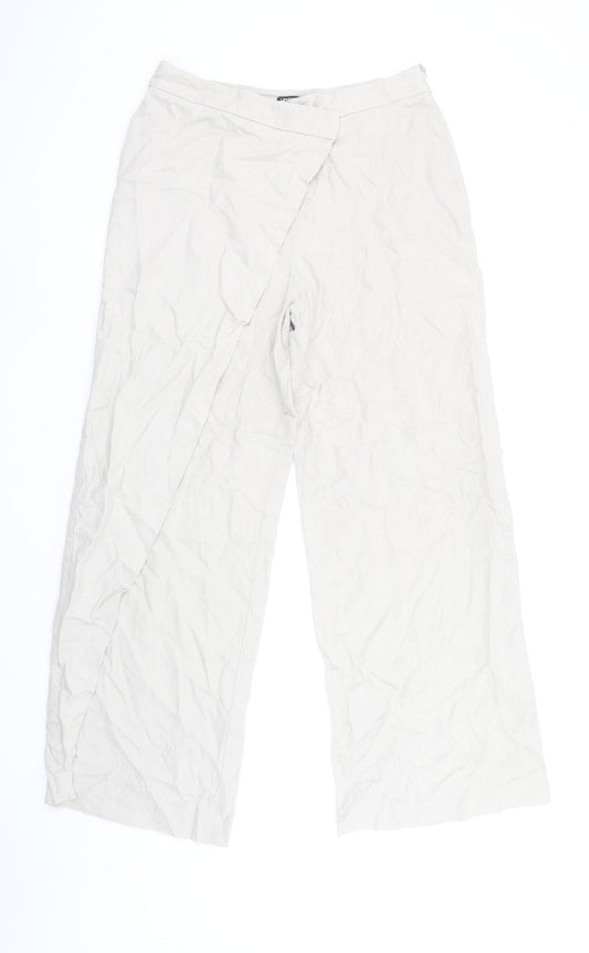 Womens UK Size M Zara Regular Fit CasualTravel Beige Trousers