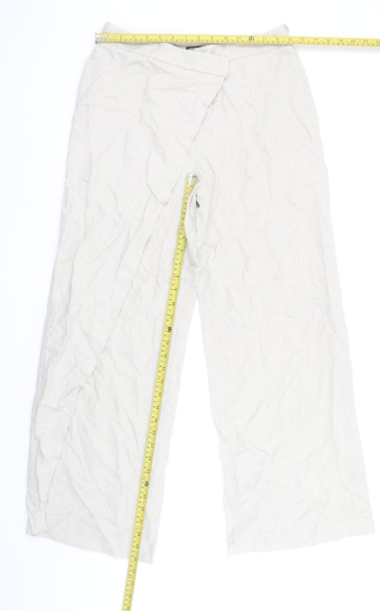 Womens UK Size M Zara Regular Fit CasualTravel Beige Trousers