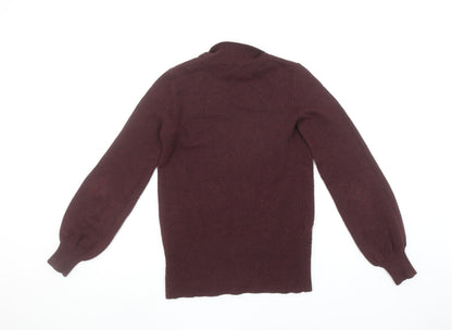 Oasis Womens Brown Mock Neck Long Sleeve Pullover Jumper XS