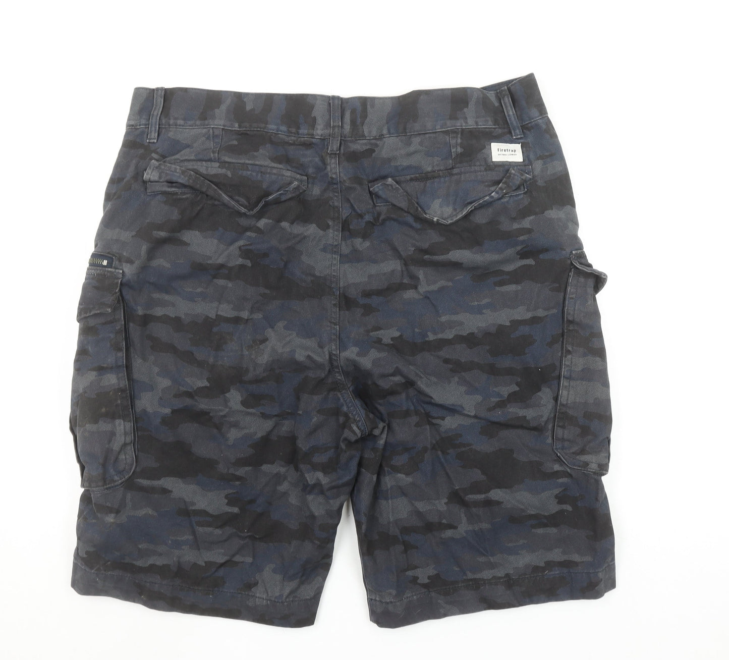 Firetrap Men's Blue Camouflage 2XL Cargo Shorts with Pockets