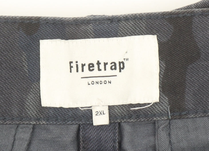 Firetrap Men's Blue Camouflage 2XL Cargo Shorts with Pockets