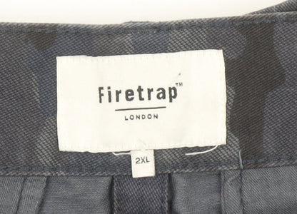 Firetrap Men's Blue Camouflage 2XL Cargo Shorts with Pockets