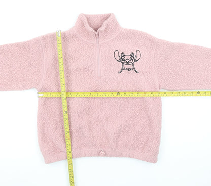 Disney Girls Pink Stitch Fleece Pullover Sweatshirt 11-12 Years