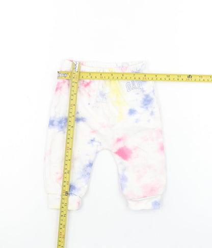 GAP Baby Unisex Multicoloured Tie Dye Jogger Trousers 3-6 Months Cotton Blend