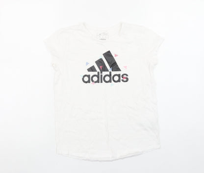 Girls UK Size 12 Years adidas White Basic T-Shirt