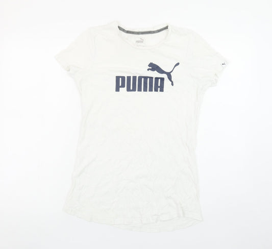 Puma Women's White Size 12 Crew Neck Short Sleeve T-Shirt