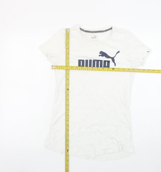 Puma Women's White Size 12 Crew Neck Short Sleeve T-Shirt