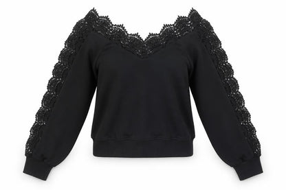 Womens UK Size XS River Island Black Pullover Sweatshirt