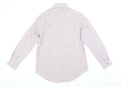 Calvin Klein Men’s Pink Slim Fit Stretch Check Shirt Size L 16” Collar