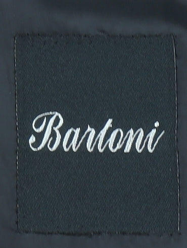 Bartoni Men's Black Pinstripe 42R Classic 2-Button Suit Jacket