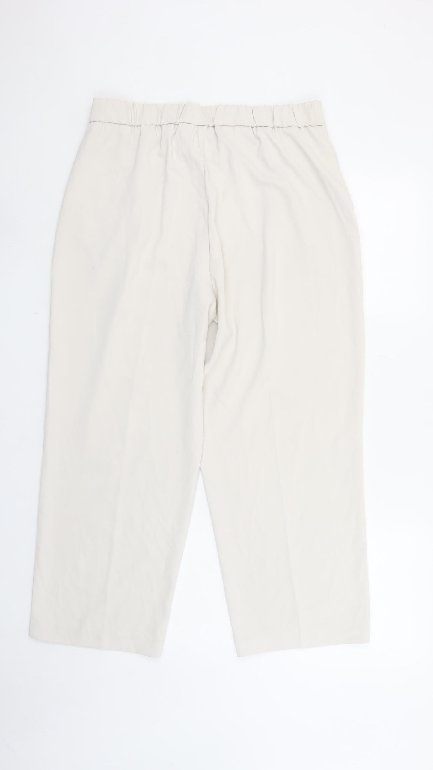 Womens UK Size 14 Rachel Zoe Regular Fit Cropped Beige Trousers