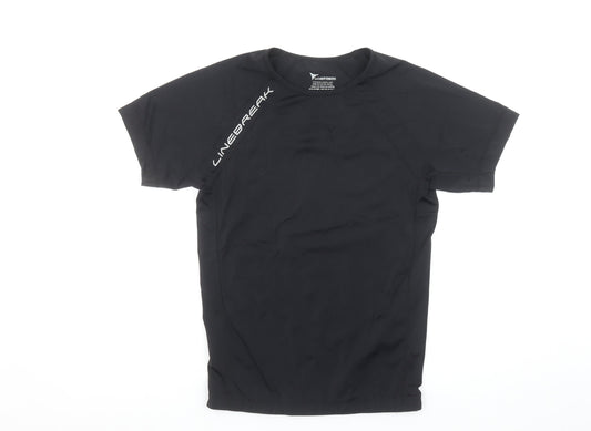 Mens UK Size L Linebreak Black Gym & Training Running & Jogging Football T-Shirt