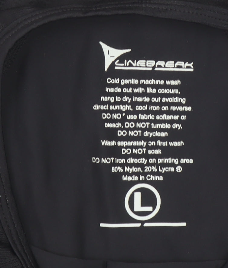 Mens UK Size L Linebreak Black Gym & Training Running & Jogging Football T-Shirt