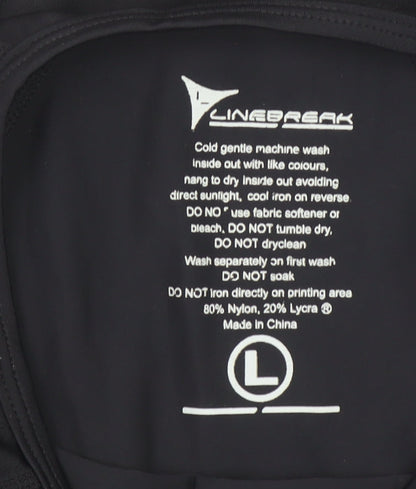 Mens UK Size L Linebreak Black Gym & Training Running & Jogging Football T-Shirt