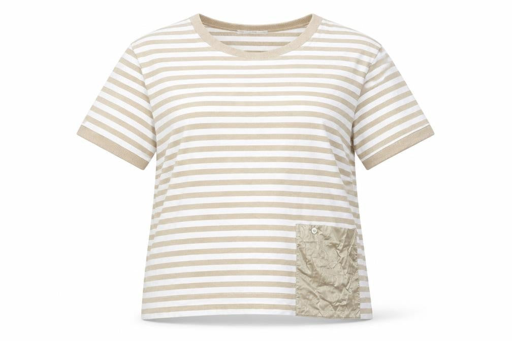 Womens UK Size 10 Féria Beige Basic T-Shirt