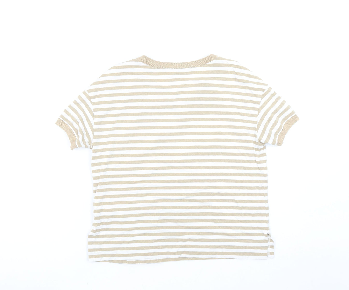 Womens UK Size 10 Féria Beige Basic T-Shirt