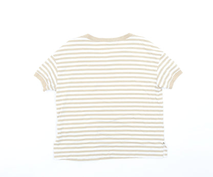 Womens UK Size 10 Féria Beige Basic T-Shirt