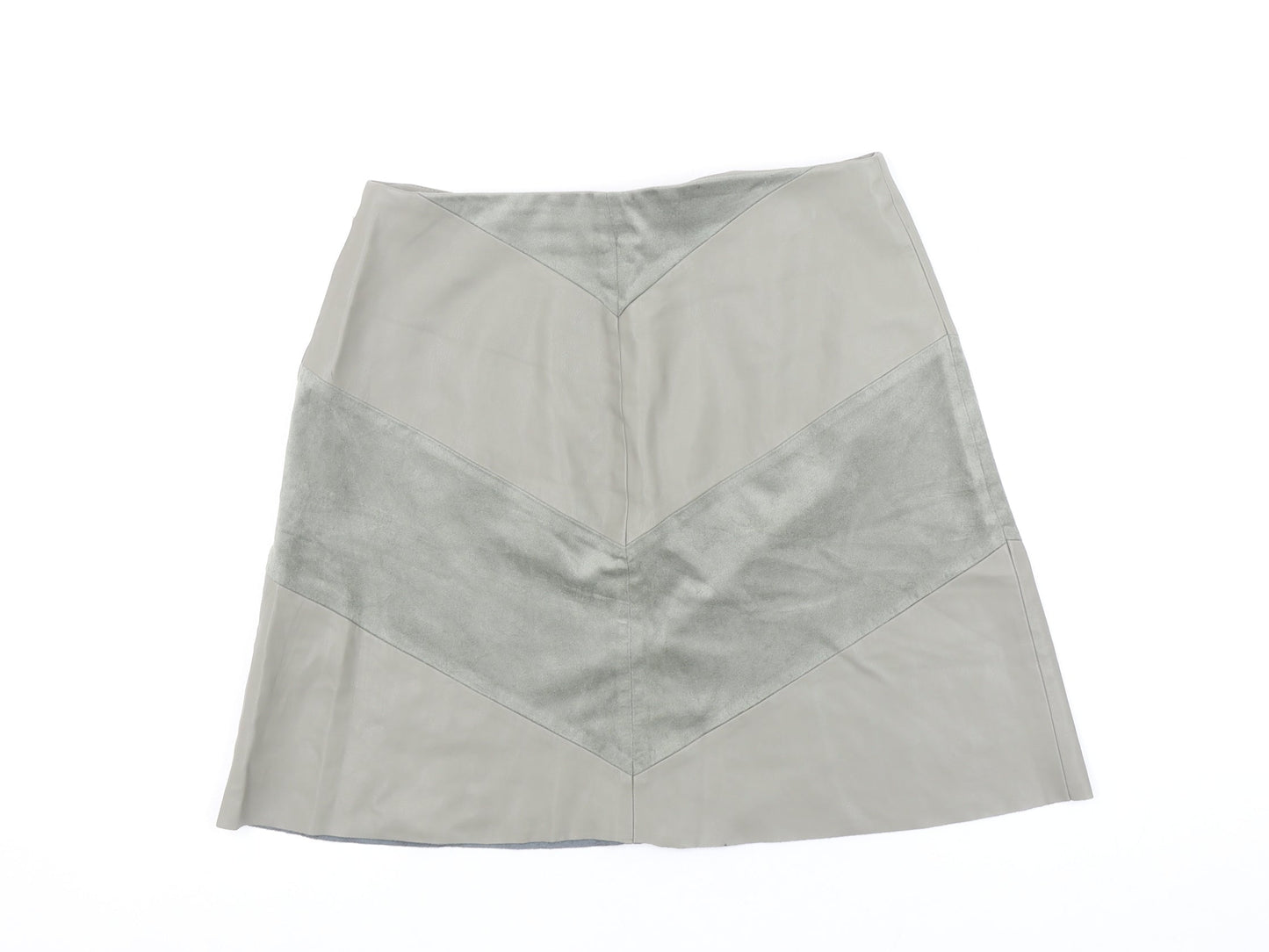 Womens UK Size S Zara A-Line Faux Leather Skirt