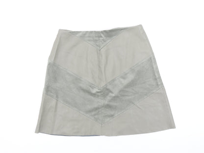 Womens UK Size S Zara A-Line Faux Leather Skirt